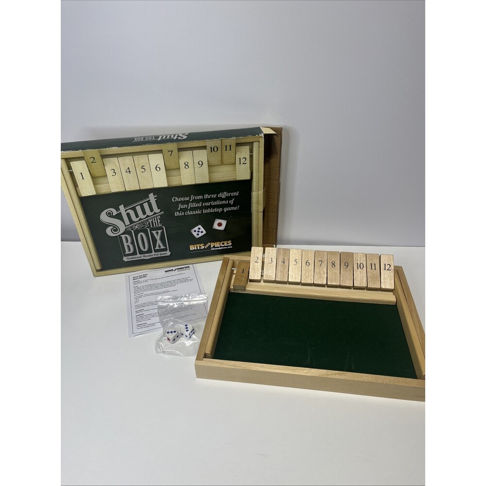 Shut The Box Dice Game COMPLETE Bits & Pieces